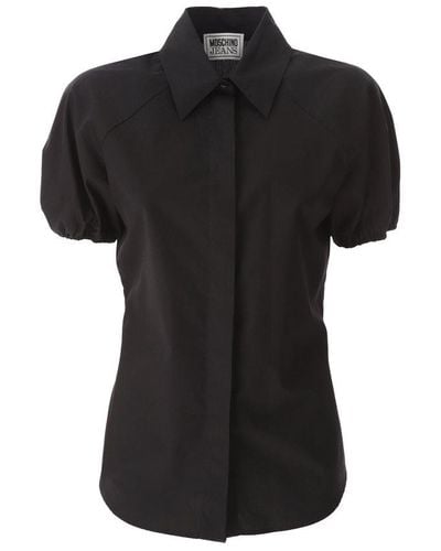 Moschino Jeans Curved Hem Short-sleeved Shirt - Black
