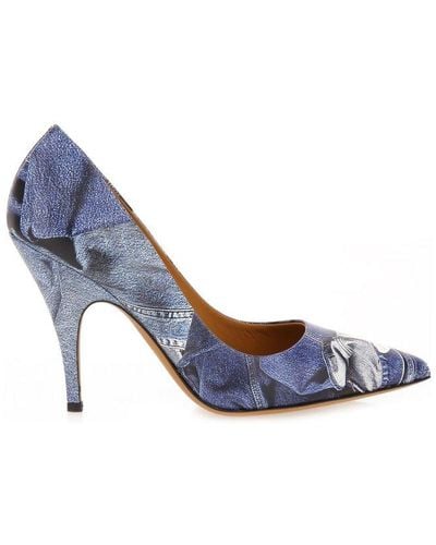 Moschino Jeans Denim Court Shoes - Blue