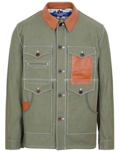 Junya Watanabe Cotton And Leather Jacket - Multicolour