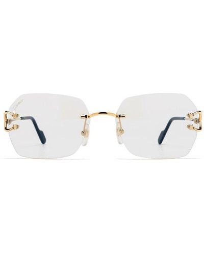 Cartier Rectangle Frame Sunglasses - White