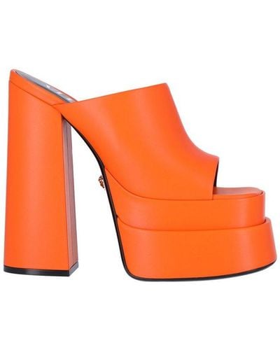 Versace Slip-on Platform Mules - Orange