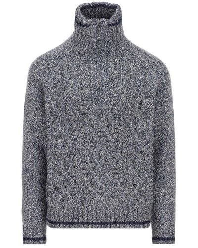 Loro Piana Half-zip Knitted Sweater - Gray