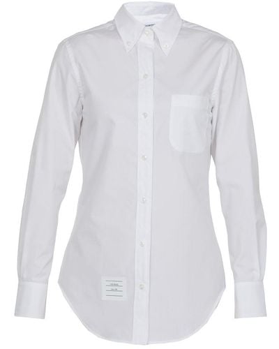 Thom Browne Classic Logo Patch Shirt - White