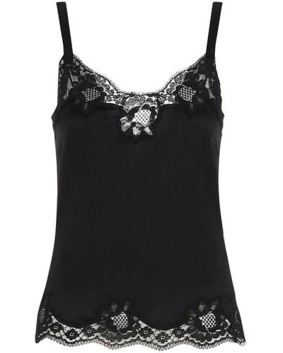 Dolce & Gabbana Lace Detail Camisole - Black