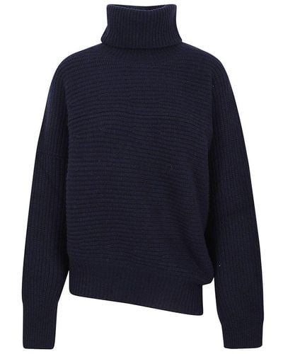 Stella McCartney Ribbed Regenerated Cashmere Fully Fashion Sweater - Blue