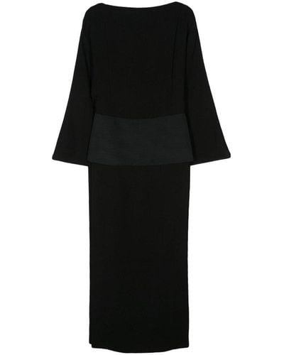 Khaite Faille-trimmed Crepe Maxi Dress - Black