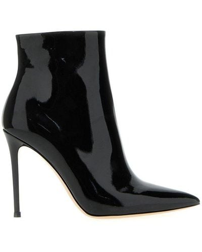 Gianvito Rossi Avril Pointed-toe Ankle Boots - Black
