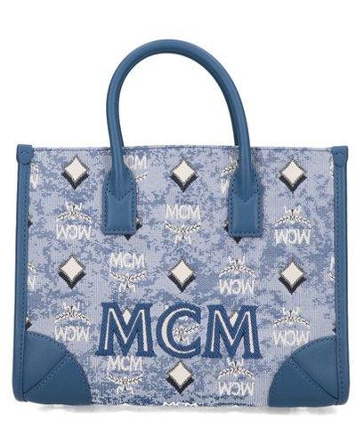 MCM 'münchen' Small Tote Bag - Blue