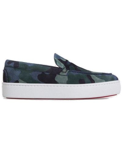 Christian Louboutin Camouflage Slip-on Sneakers - Blue