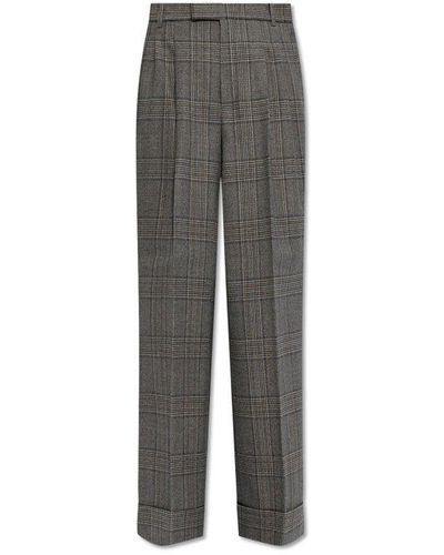 Gucci Wool Pleat-front Trousers, - Grey