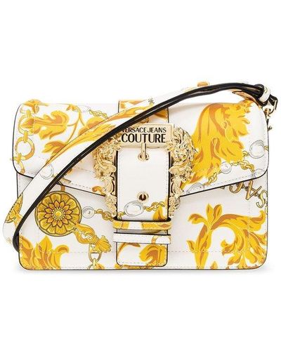 Versace Jeans Couture Baroque Printed Foldover Top Satchel Bag - Metallic