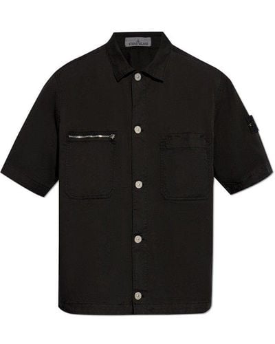 Stone Island Short Sleeve Shirt, - Black