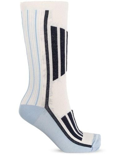 Ganni Striped Socks, - White