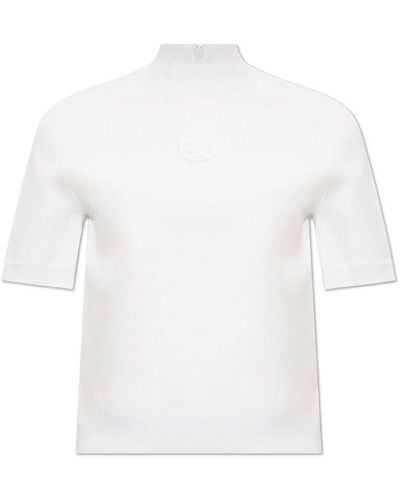 Tory Burch Top With Logo, - White