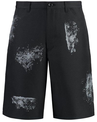 Comme des Garçons Pattern-printed Knee-length Shorts - Black