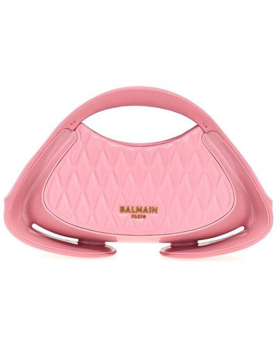 Balmain Jolie Madame Logo Plaque Handbag - Pink