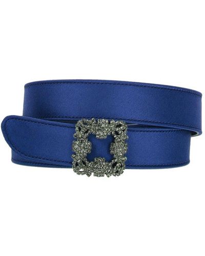 Manolo Blahnik Hagisi Embellished Belt - Blue