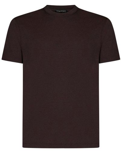 Tom Ford Short Sleeved Straight Hem T-shirt - Black