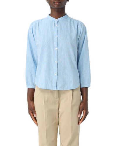 Woolrich Pleated Buttoned Shirt - Blue