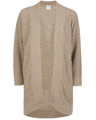Eleventy Open-front Long-sleeved Cardigan - Natural