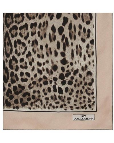 Dolce & Gabbana Leopard-print Twill Scarf - Black