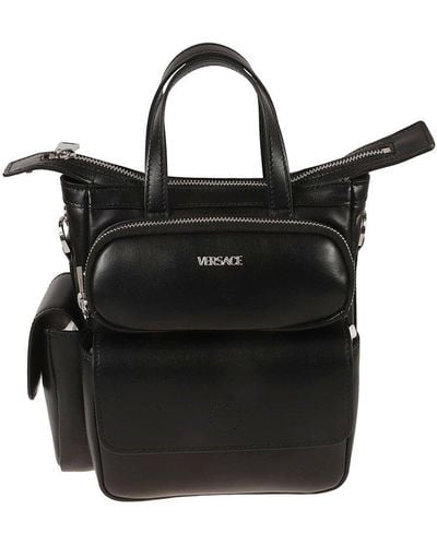 Versace Cargo Zipped Tote Bag - Black