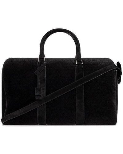 Saint Laurent Le Monogramme Velvet Duffle Bag - Black