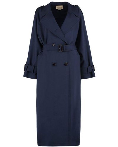 Gucci Double-breasted Wool Coat - Blue