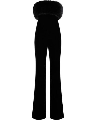 Saint Laurent Velvet Strapless Jumpsuit - Black