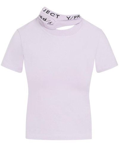 Y. Project Evergreen Triple Collar Fitted T-shirt - Purple