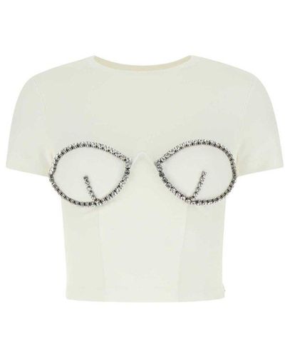 Area Bustier Cup Cropped T-shirt - White