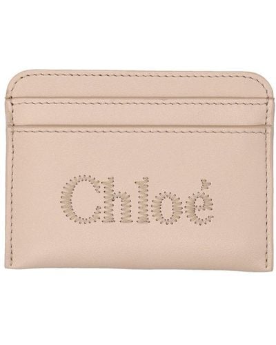 Chloé Leather Cardholder - Natural