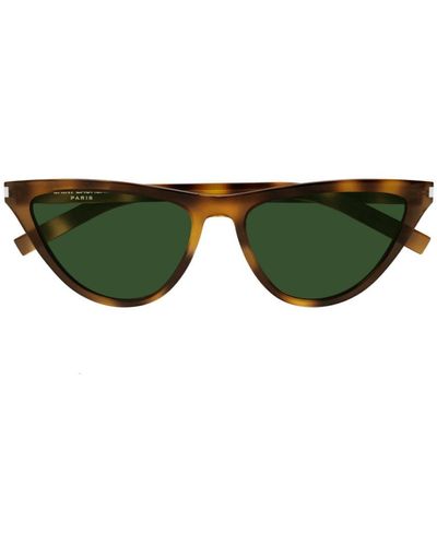 Saint Laurent Cat-eye Frame Sunglasses - Green