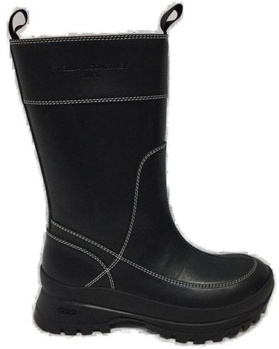 Stella McCartney Trace Logo Debossed Boots - Black