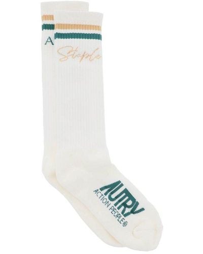 Autry Jeff Staple Logo Socks - White