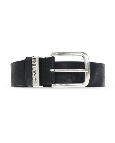 DIESEL 'B-Visible' Leather Belt - Black