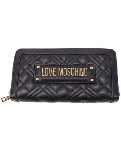 Love Moschino Quilted Zipped Wallet - Black