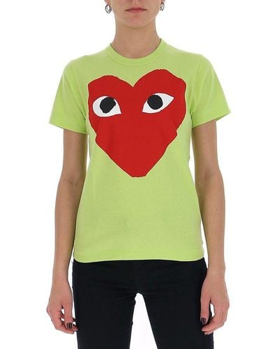 COMME DES GARÇONS PLAY Heart Print T-shirt - Green