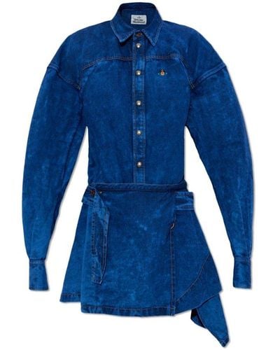 Vivienne Westwood 'meghan' Shirt Dress, - Blue