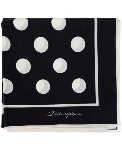 Dolce & Gabbana Polka-dot Printed Scarf - Black