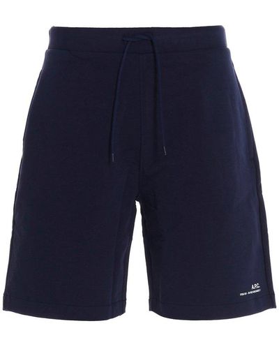 A.P.C. Item Drawstring Shorts - Blue