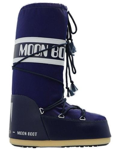 Moon Boot Icon Logo Printed Snow Boots - Blue
