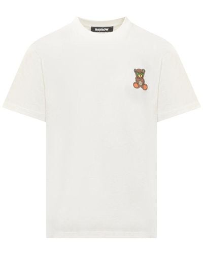 Barrow Bear Printed Crewneck T-shirt - White