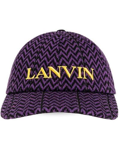 Lanvin X Future Logo-embroidered Chevron-woven Baseball Cap - Purple