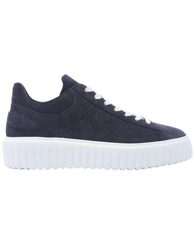 Hogan Round-toe Lace-up Trainers - Blue