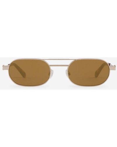 Off-White c/o Virgil Abloh Off- Vaiden Oval Sunglasses - Natural