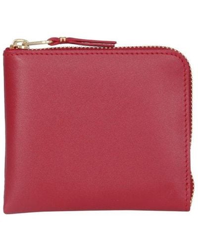 Comme des Garçons Leather Wallet With Zip - Red