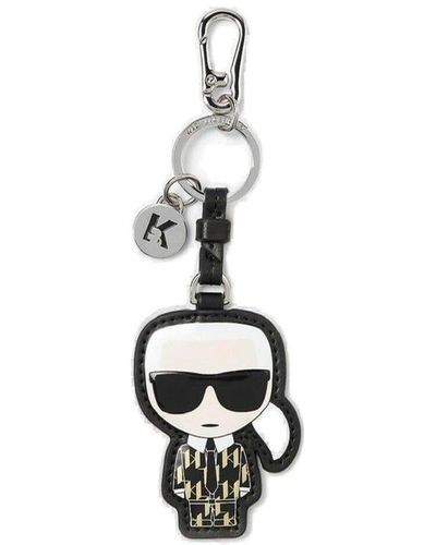 Karl Lagerfeld Charm Detailed Lobster Clasp Fastened Keychain - White