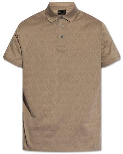 Emporio Armani Monogrammed Polo Shirt - Natural