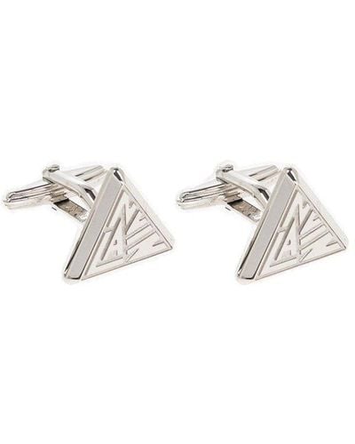 Lanvin Triangular Logo Engraved Cufflinks - Metallic